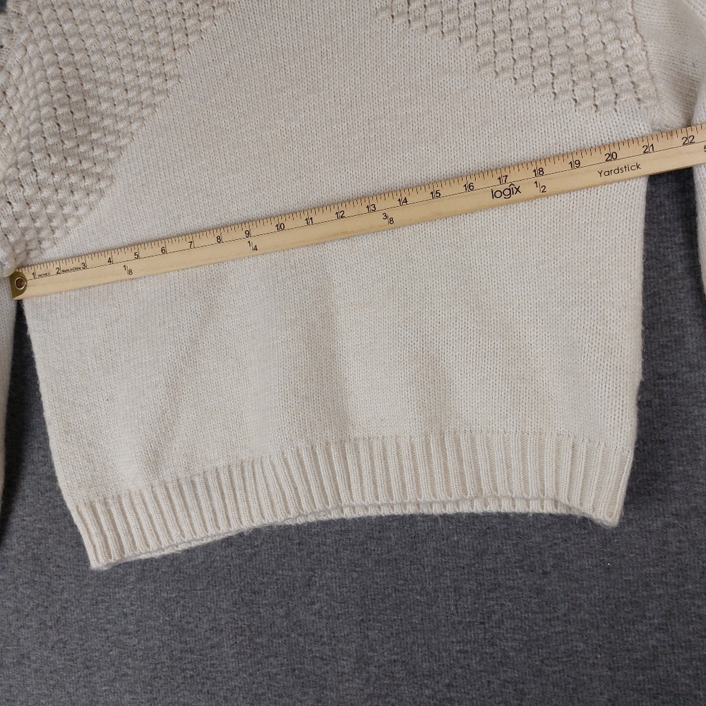 FALLS CREEK WOMENS CREAM CROPPED TEXTURED LONG SLEEVE TURTLE NECK SWEATER SIZE L - Picture 3 of 8